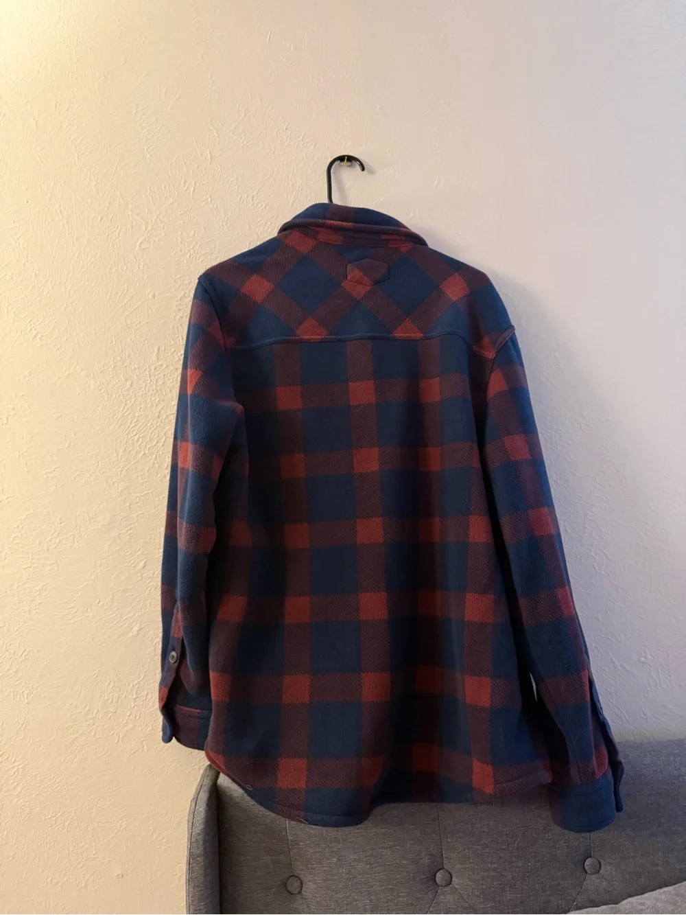 Freedom Foundry Navy & Burgundy Plaid Sherpa-Lined Jacket